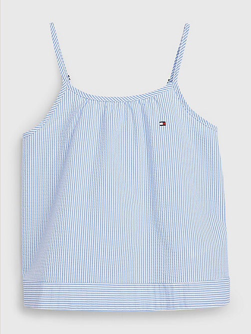 blusa de tirantes con diseño de rayas ithaca azul de girls tommy hilfiger
