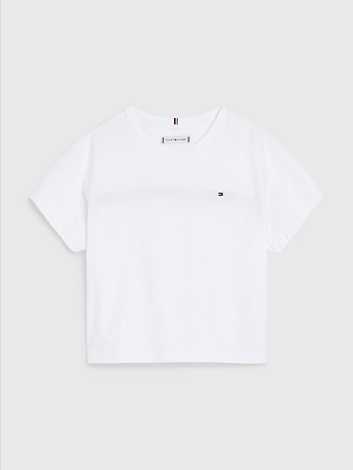 t-shirt à logo au dos blanc pour girls tommy hilfiger