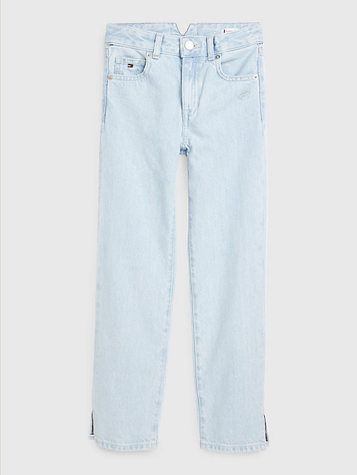 denim girlfriend jeans mit bleached-effekt für girls - tommy hilfiger