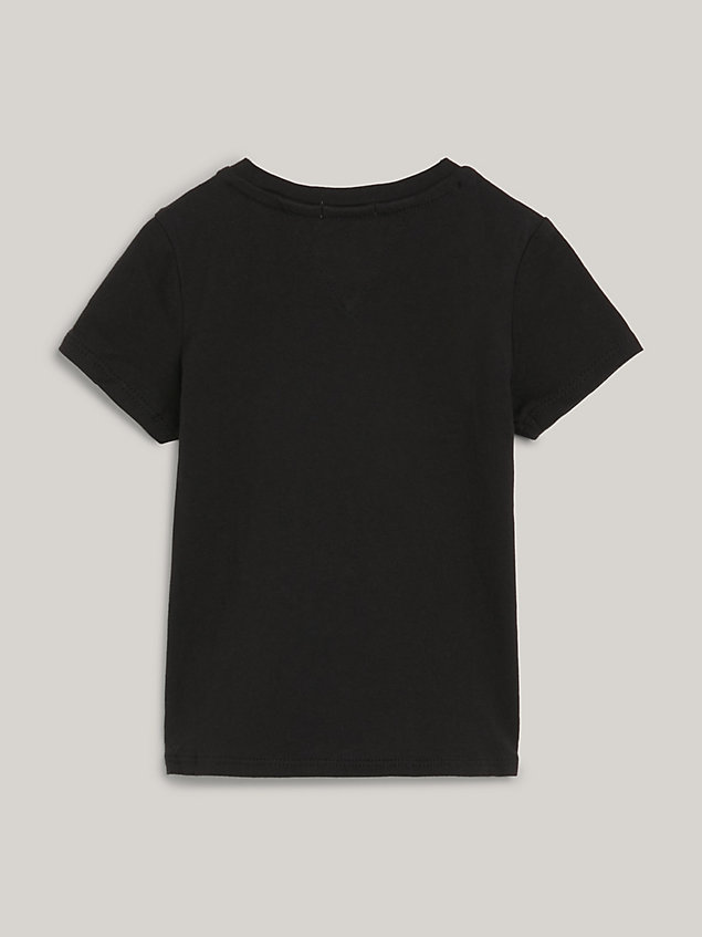 black essential crew neck jersey t-shirt for girls tommy hilfiger