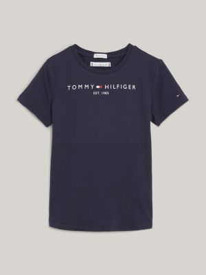 Problema loco bordado Essential Crew Neck Jersey T-Shirt | BLUE | Tommy Hilfiger