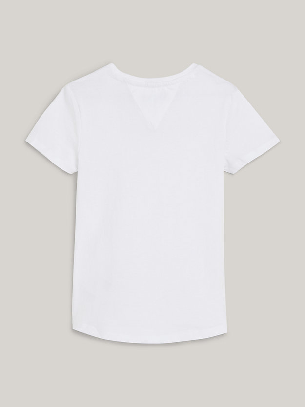 Camiseta Essential con cuello redondo WHITE de nina TOMMY HILFIGER
