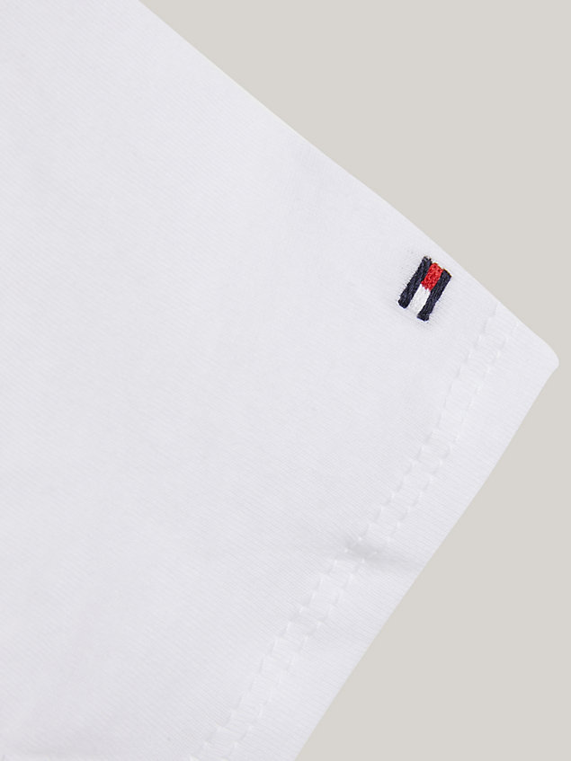 white essential crew neck jersey t-shirt for girls tommy hilfiger