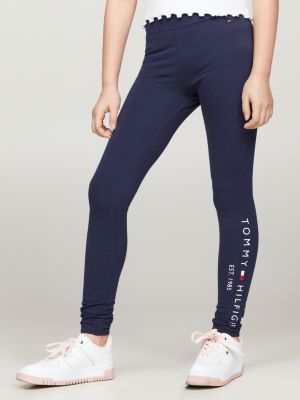 Cotton logo leggings, navy blue, Tommy Hilfiger