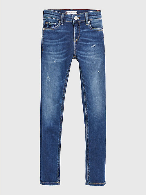 деним джинсы скинни nora с эффектом потертости для girls - tommy hilfiger
