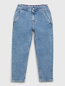 деним зауженные свободные джинсы высокой посадки для девочки - tommy hilfiger