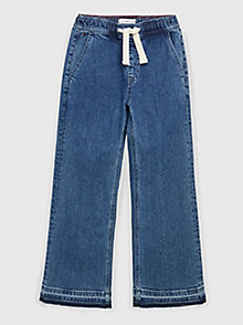 denim jeans mit tunnelzug und weitem bein für girls - tommy hilfiger