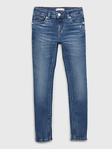 denim nora skinny jeans met fading en distressing voor meisjes - tommy hilfiger