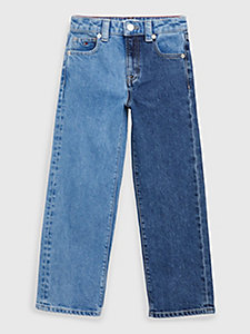 denim girlfriend two-tone jeans for girls tommy hilfiger