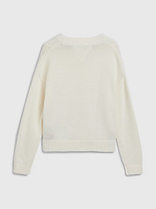 yellow checkerboard cable knit jumper for girls tommy hilfiger