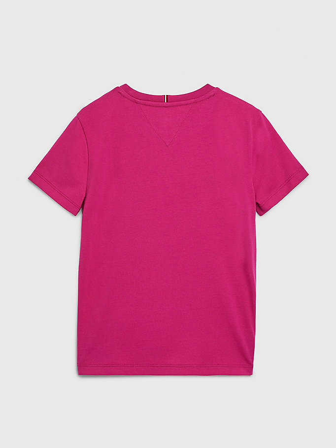pink nyc logo t-shirt for girls tommy hilfiger