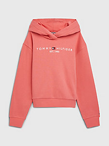 pink essential logo hoody for girls tommy hilfiger