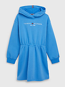blue essential hoody dress for girls tommy hilfiger