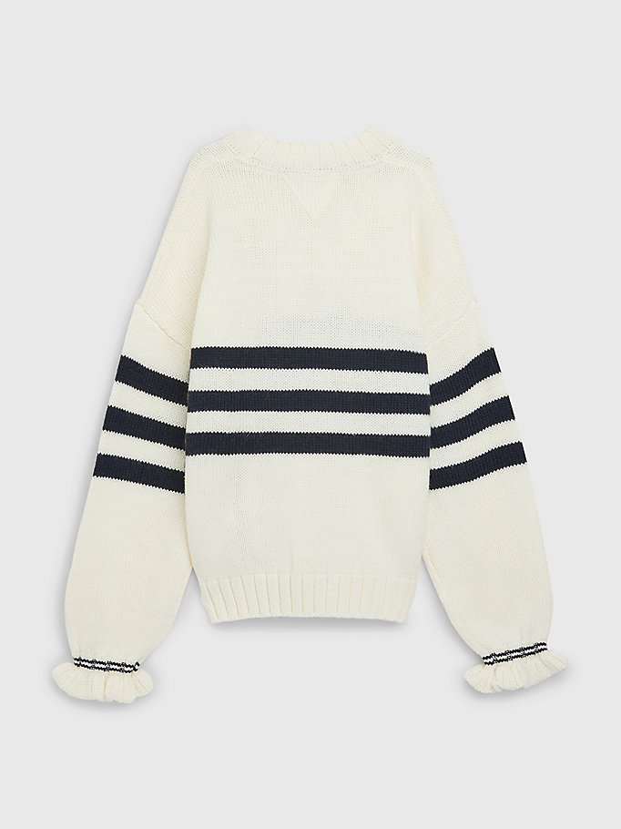 yellow mixed knit stripe jumper for girls tommy hilfiger