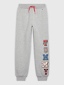 grey badge joggers for girls tommy hilfiger