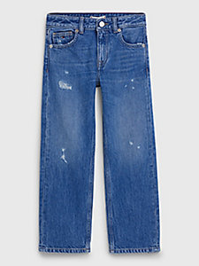 denim girlfriend straight leg distressed jeans for girls tommy hilfiger