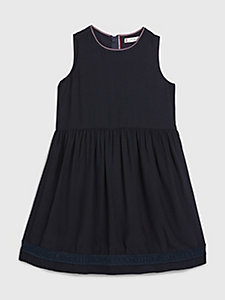 blue lace tape fit and flare dress for girls tommy hilfiger