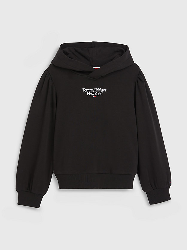 schwarz hoodie mit nyc-logo für maedchen - tommy hilfiger