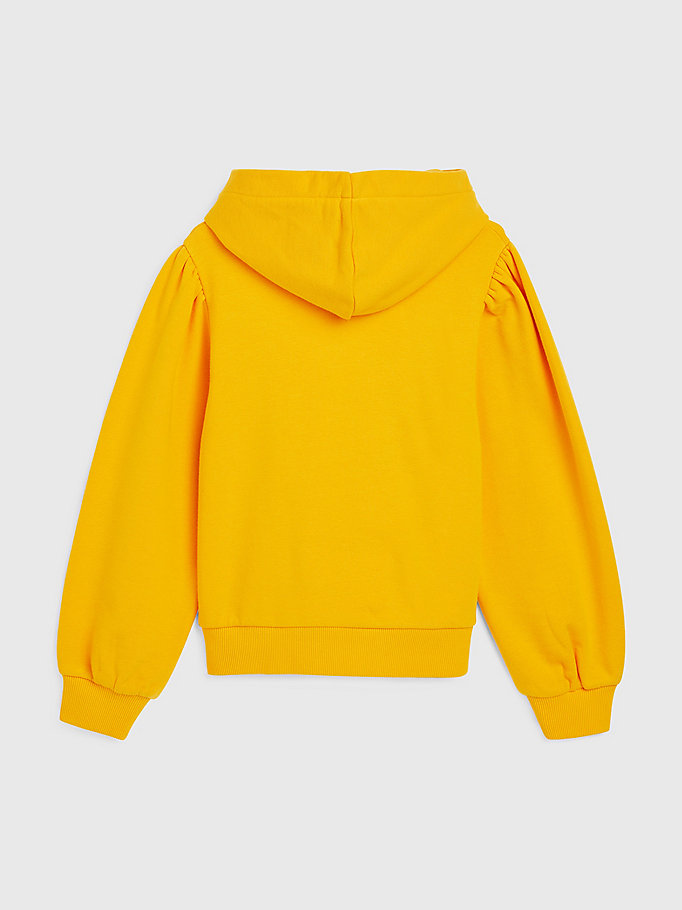 geel hoodie met nyc-logo voor meisjes - tommy hilfiger