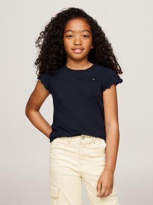 Name It Nmfvibeke 2p Capsl Top F1 T-Shirt, Dark Sapphire/Confezione: Pesca Nectar, 116 cm Bambine e Ragazze