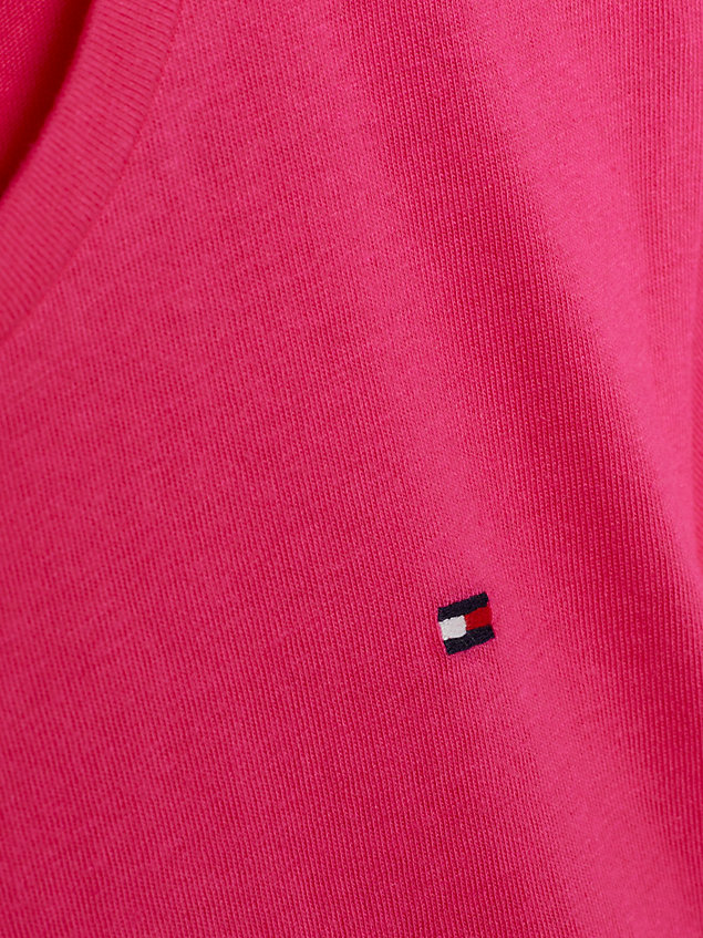pink essential slim fit top mit rüschenärmeln für maedchen - tommy hilfiger