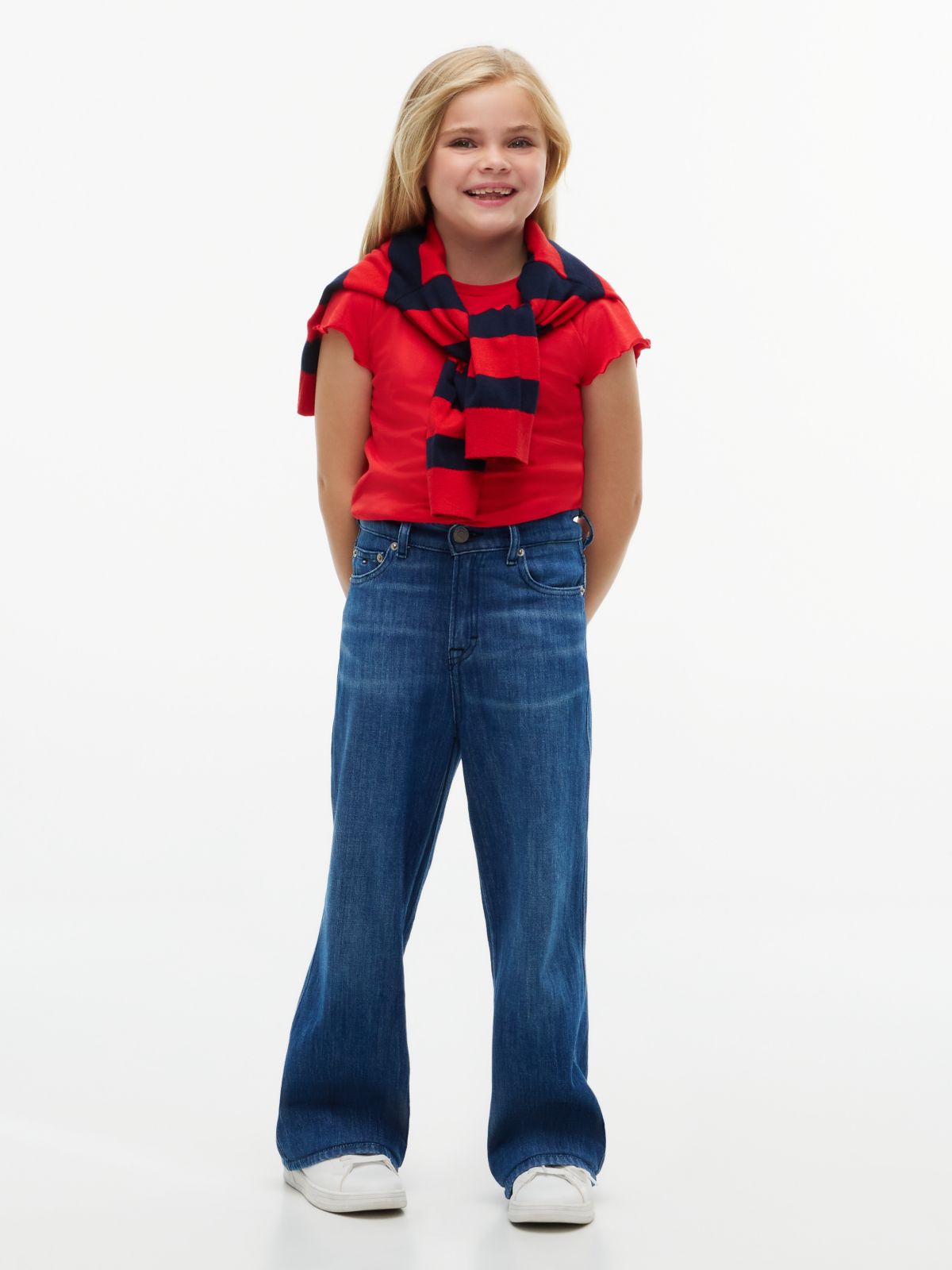 Essential Slim Ruffle Short Sleeve Top — Red