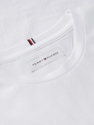 t-shirt essential slim fit a maniche corte bianco da bambine tommy hilfiger