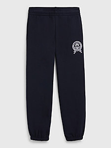 blue cuffed terry joggers for girls tommy hilfiger