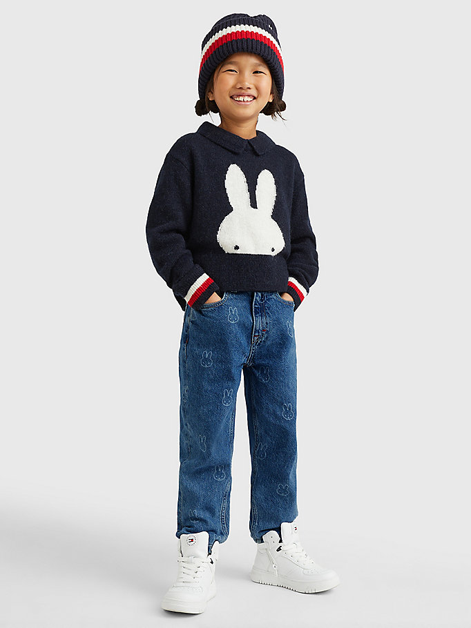 denim tommy x miffy high rise tapered jeans for girls tommy hilfiger