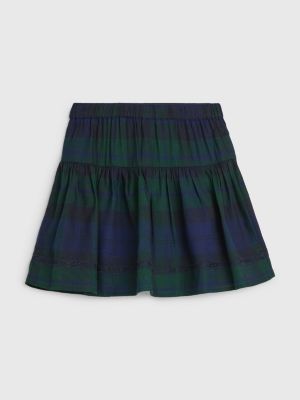 green black watch tartan flared skirt for girls tommy hilfiger
