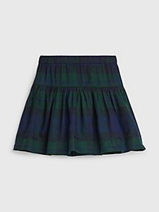 зеленый расклешенная юбка в клетку black watch для девочки - tommy hilfiger