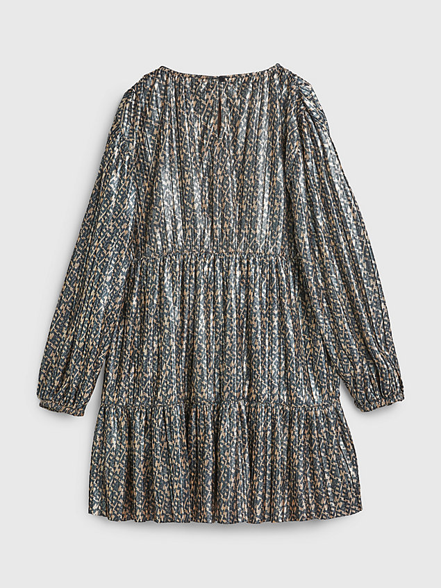 gold metallic lamé fit and flare dress for girls tommy hilfiger