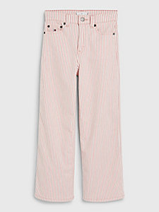 denim wide leg railroad stripe jeans for girls tommy hilfiger