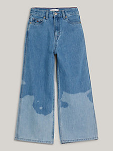denim ausgestellte jeans mit bleached-effekt für maedchen - tommy hilfiger