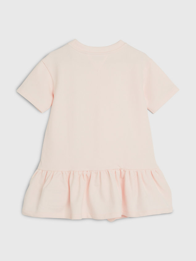 pink t-shirtjurk met cherry-logo voor meisjes - tommy hilfiger