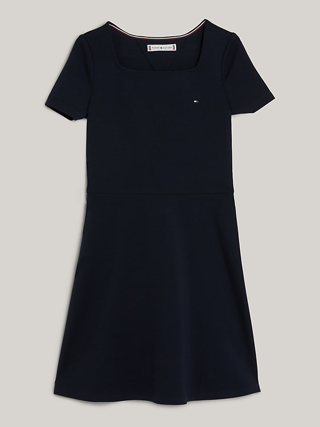 blue essential fit and flare skater dress for girls tommy hilfiger