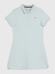 blue essential tipped detail polo dress for girls tommy hilfiger