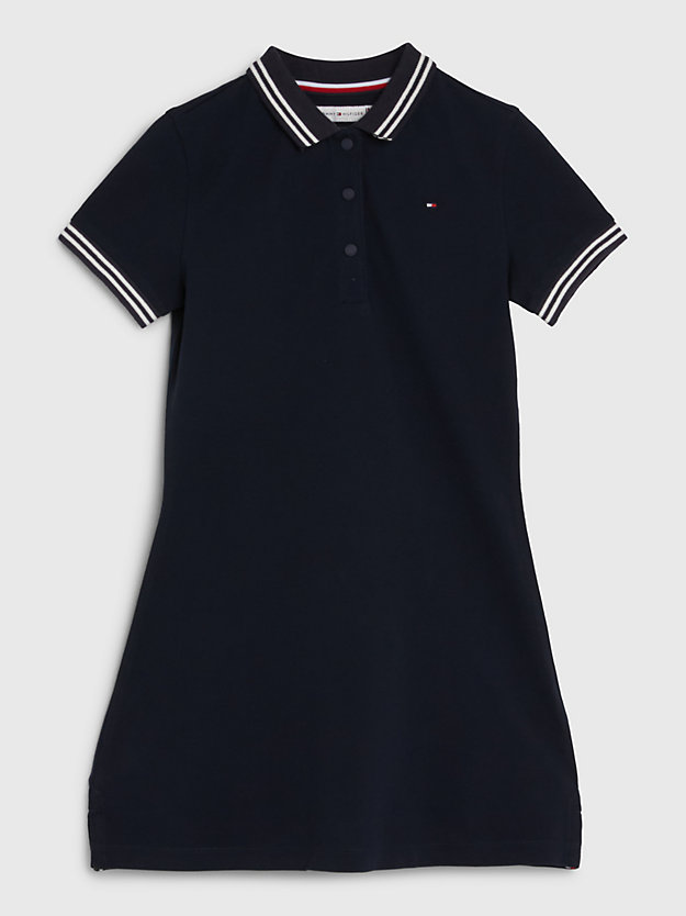 DESERT SKY Essential Tipped Detail Polo Dress for girls TOMMY HILFIGER