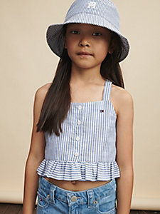 blue stripe sleeveless top for girls tommy hilfiger