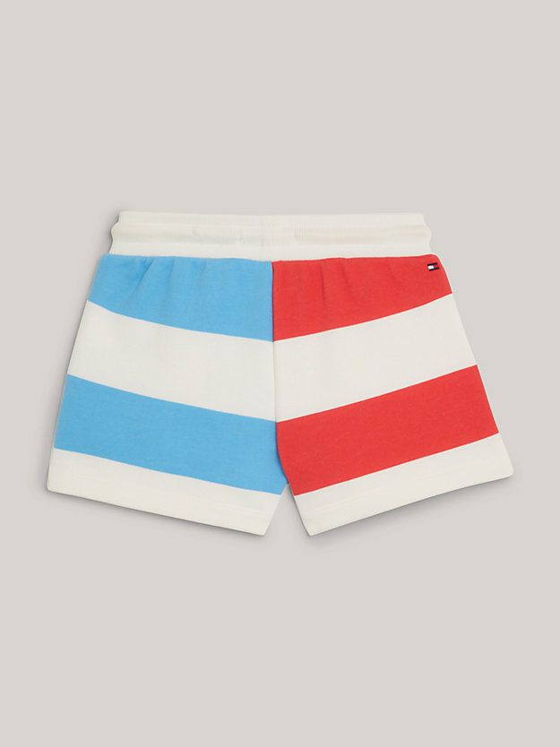 weiß gestreifte shorts mit color block für maedchen - tommy hilfiger