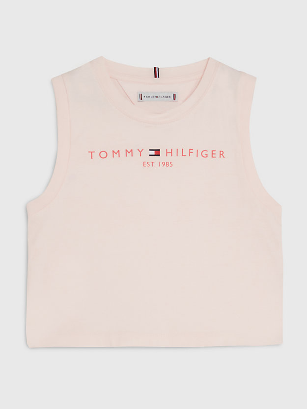 Camiseta Essential sin mangas con logo FAINT PINK de nina TOMMY HILFIGER