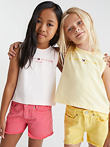 yellow essential logo tank top for girls tommy hilfiger