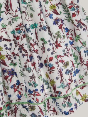 Gonna a campana con motivo di fiori selvatici | BIANCO | Tommy