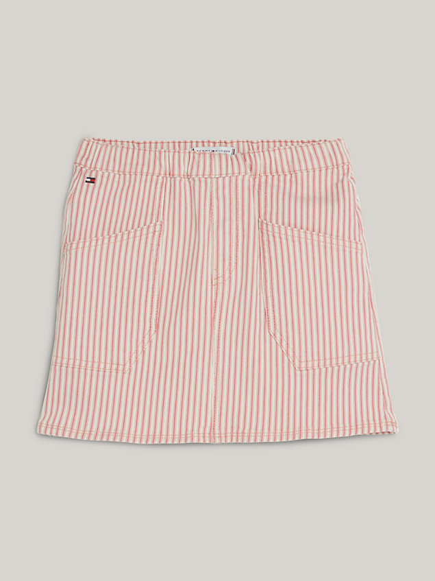denim railroad stripe denim skirt for girls tommy hilfiger