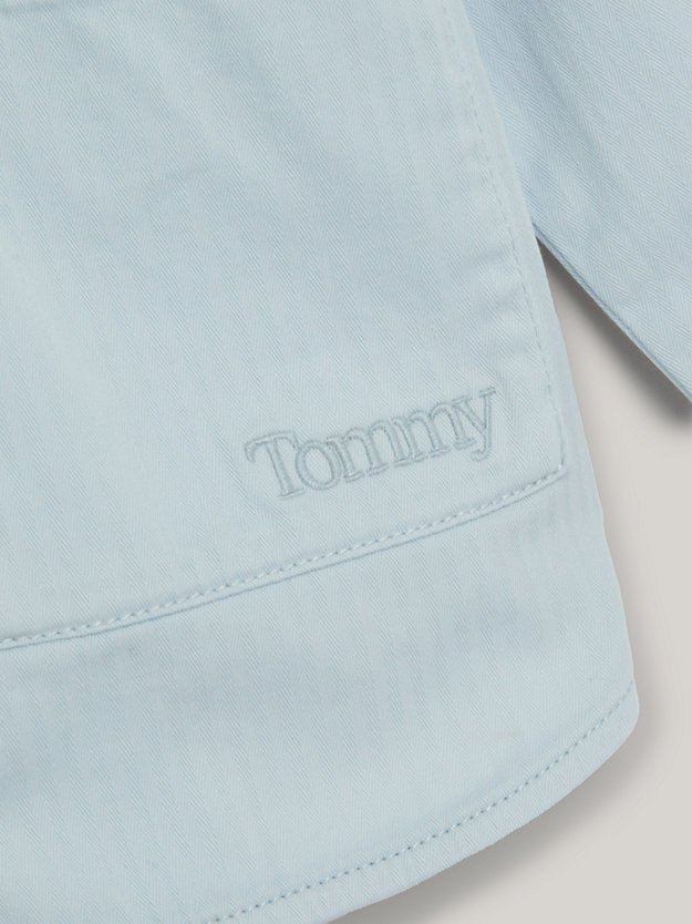 Sopracamicia Essential con logo tono su tono SHIMMERING BLUE da girls TOMMY HILFIGER