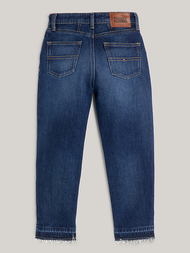 denim high rise hennep jeans met toelopende pijpen voor meisjes - tommy hilfiger