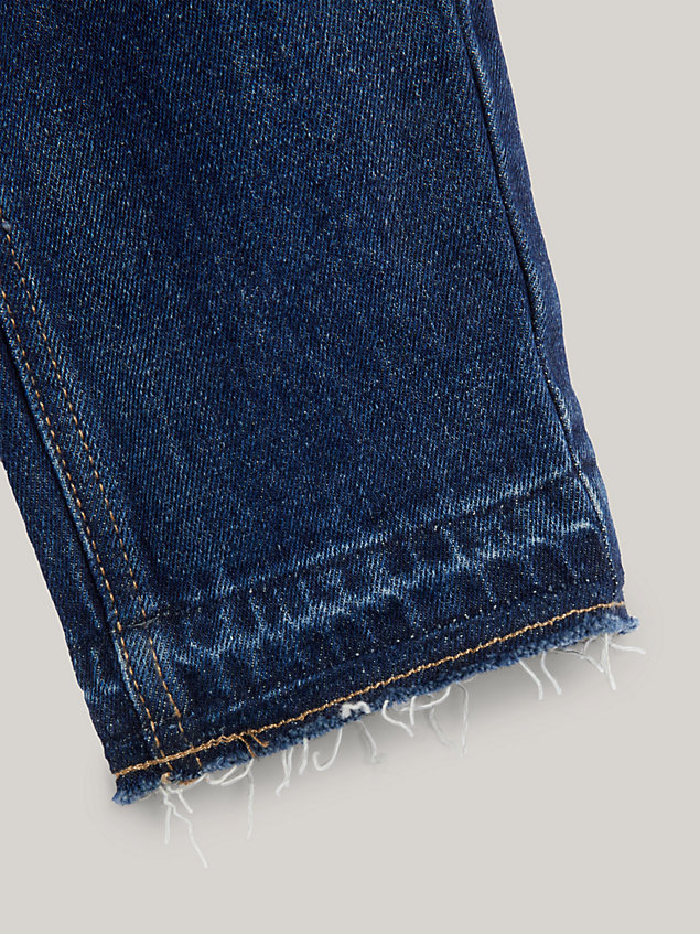 denim high rise hennep jeans met toelopende pijpen voor meisjes - tommy hilfiger