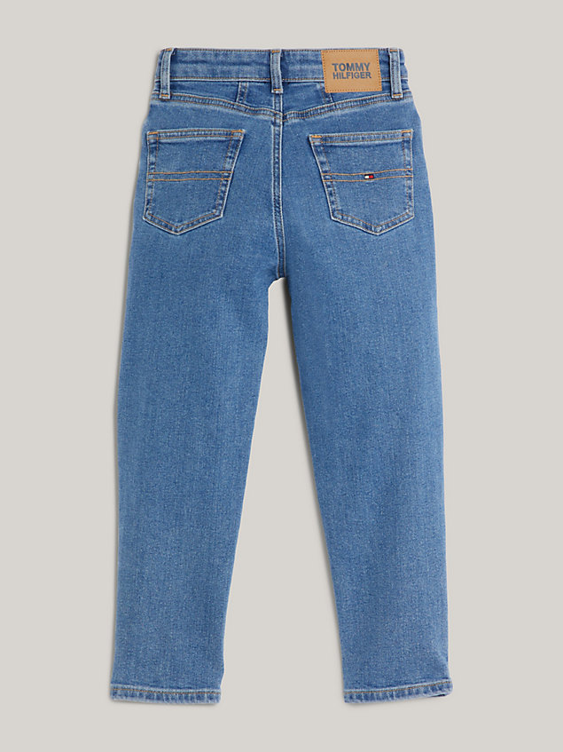 denim essential high rise tapered jeans voor meisjes - tommy hilfiger