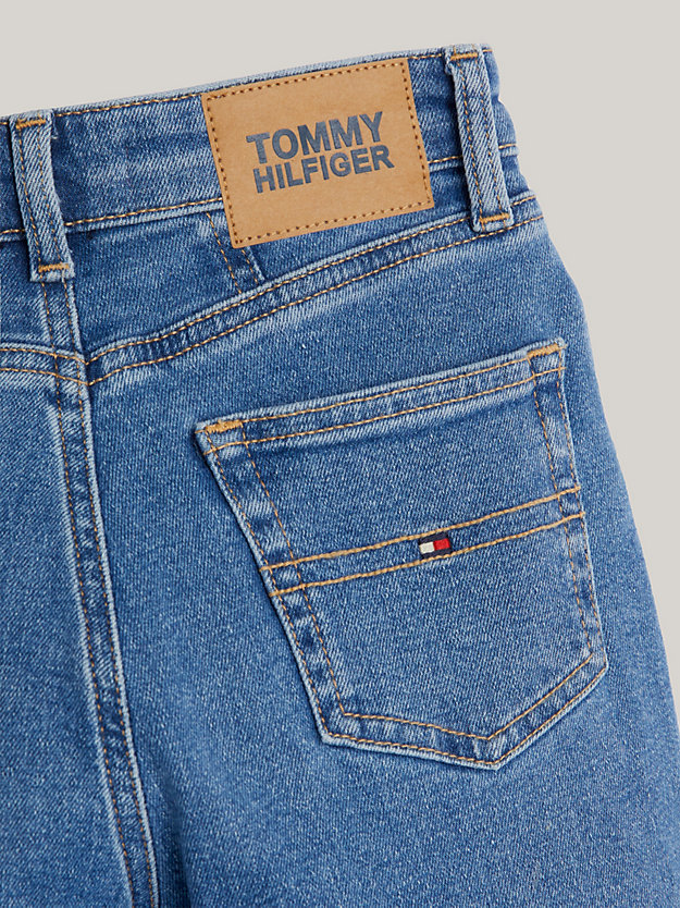 denim essential tapered jeans mit hohem bund für maedchen - tommy hilfiger