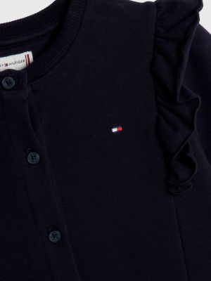 blue ruffled fit and flare dress for girls tommy hilfiger
